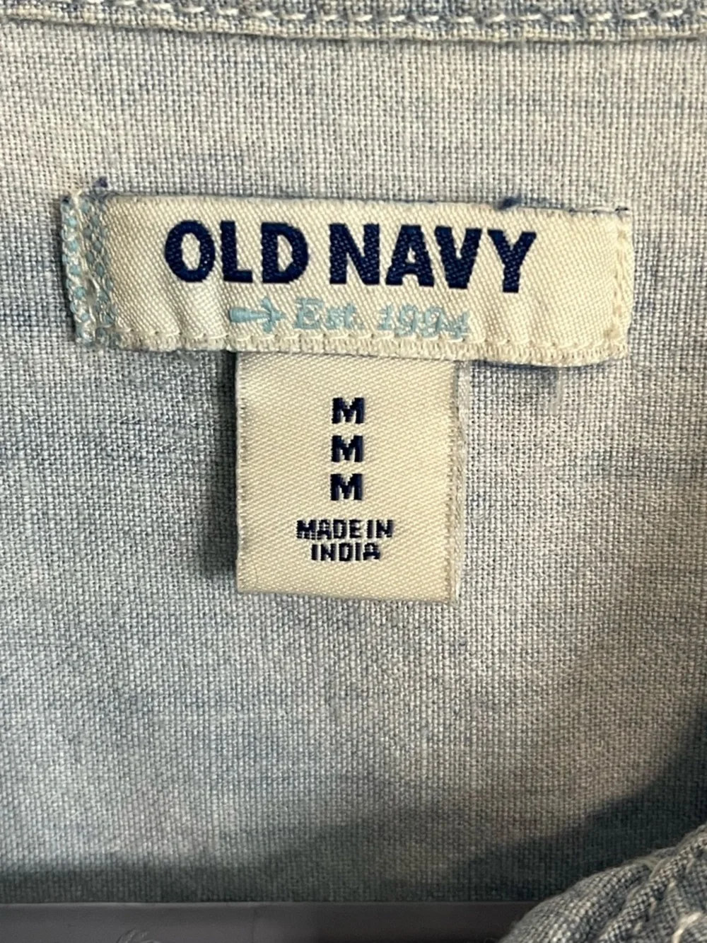 SOLD Old Navy Light Wash Denim Button-Down Shirt - Picture 3 of 5